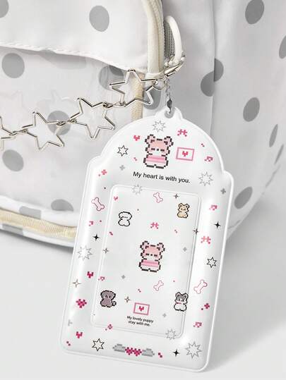 ROMWE Kawaii 1 قطعة حقيبة ظهر للسيدات بتصميم دمية كيوت بأجنحة حب وخماسي النجوم وقطة مخططة ذات جيوب متعددة وسعة تخزين كبيرة، مناسبة للكلية والتنقل والسفر، تشمل جميع الاكسسوارات