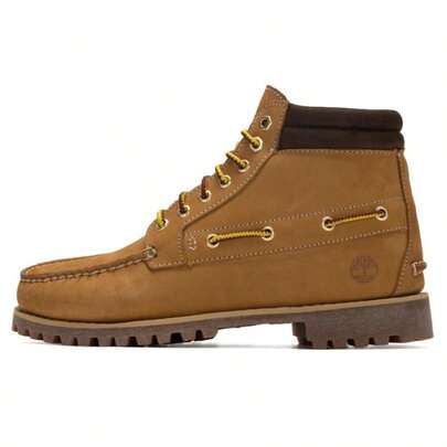 Timberland بوت رياضي كاجوال بسيط للارتداء اليومي، بوت رجالي نصف طويل من النوبوك القمحي، رمز المنتج: A2N4C754