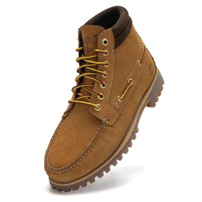 Timberland بوت رياضي كاجوال بسيط للارتداء اليومي، بوت رجالي نصف طويل من النوبوك القمحي، رمز المنتج: A2N4C754