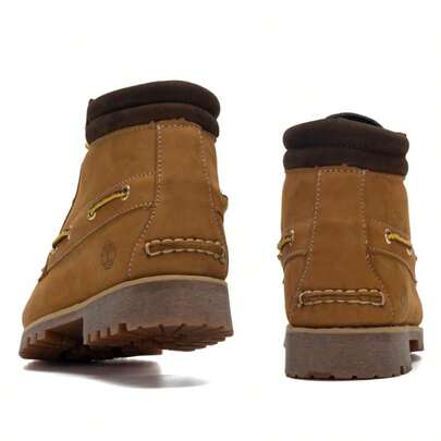 Timberland بوت رياضي كاجوال بسيط للارتداء اليومي، بوت رجالي نصف طويل من النوبوك القمحي، رمز المنتج: A2N4C754