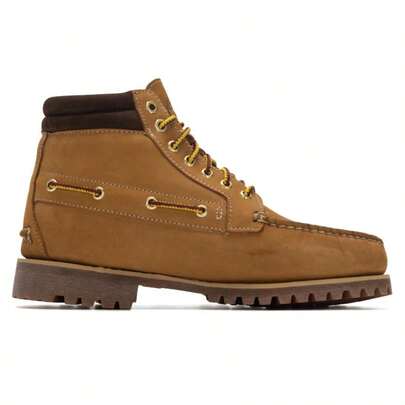 Timberland بوت رياضي كاجوال بسيط للارتداء اليومي، بوت رجالي نصف طويل من النوبوك القمحي، رمز المنتج: A2N4C754