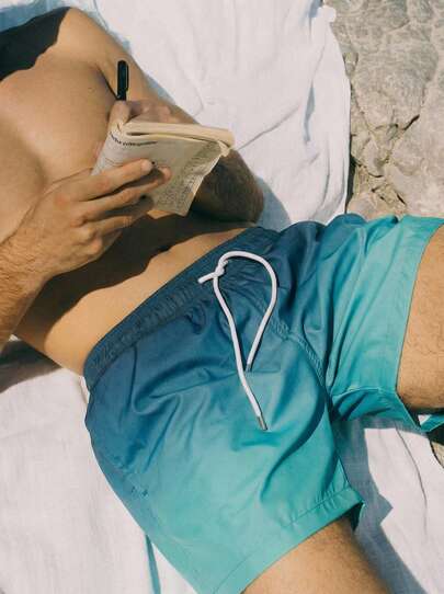 Open Phase شورت شاطئ رجالي سريع الجفاف بسحاب درجة الألوان، مناسب للسباحة وغيرها من الأنشطة المائية، التمارين الرياضية، الجري وأنشطة الاستجمام الساخنة ، تصميم هاواي