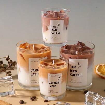 شمع شمع الصويا المعطر بالقهوة والماتشا، مدة الاحتراق 12-28 ساعة، مناسب للاسترخاء المنزلي، الديكور الداخلي، أفكار هدايا العطلات، ديكور الزفاف، قطعة مركزية لطاولة الطعام، هدية إبداعية