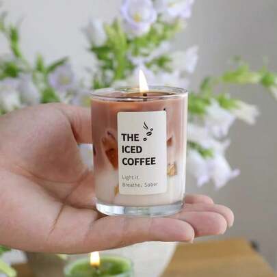 شمع شمع الصويا المعطر بالقهوة والماتشا، مدة الاحتراق 12-28 ساعة، مناسب للاسترخاء المنزلي، الديكور الداخلي، أفكار هدايا العطلات، ديكور الزفاف، قطعة مركزية لطاولة الطعام، هدية إبداعية