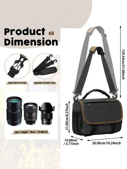 NEWHEY حقيبة كاميرا عبر الجسم احترافية لكاميرات DSLR/كاميرات لا مرآوية صغيرة، علبة كاميرا قابلة للتخصيص مع حامل ثلاثي القوائم وغطاء مطر، حقائب كاميرا للسفر للمصورين