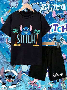 Disney Stitch تعاون مرخص مع "ستيتش" | طقم ملابس فتاة شابة من ديزني للأطفال من عمر 4-10 سنوات، ملابس أولاد، ملابس بنات، ملابس أطفال للمناسبات