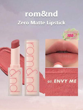 Rom&nd أحمر شفاه مطفي #7 "ENVY ME"، ملمس مخملي مطفي، خفيف الوزن وغير مجفف، نهاية مطفية بتركيز لطيف، تأثير تشويش على الشفاه، مكياج مطفي لليوم اليومي، مستحضرات تجميل احترافية، مناسب للمناسبات الخاصة، مكياج كوري، 3 جرام/0.11 أونصة.