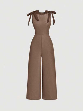 SHEIN MOD جمبسوت خضراء كاكي بدون أكمام وياقة مستديرة، مزينة بشريط تباين وفيونكة، تصميم مخصر وتنورة مُنفرجة - طراز محكمة عتيق، إحساس المال القديم، مناسبة للعمل والعودة إلى المدرسة والمواعدة والحفلات والمهرجانات وأعياد الميلاد