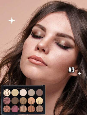 لوحة ظلال العيون العارية من MISSLYN، 15 لون، 10 ألوان مطفأة عالية الصبغة، ألوان لامعة وحريرية، ناعمة وقابلة للامتزاج، طويلة الأمد، لإطلالة مكياج طبيعية