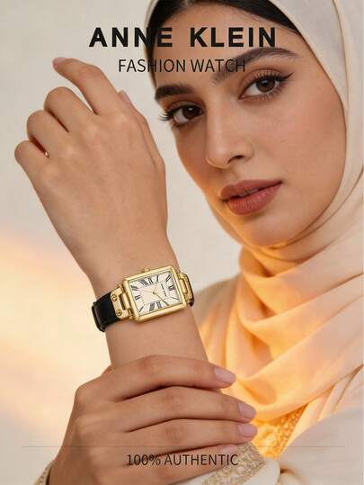 Anne Klein ساعة يد نسائية كوارتز رسمية مع سوار جلد طبيعي