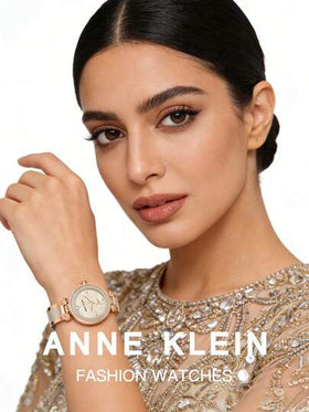 Anne Klein ساعة معصم نسائية فاخرة بعقارب ماسية، مقترنة بقرص أم اللؤلؤ وردي فاتح، سوار من الذهب الوردي مطلي بالمينا الوردية الفاتحة، حزام قابل للتعديل، ساعة كوارتز تناظرية، ساعة هدية للنساء، AK/1980BMRG