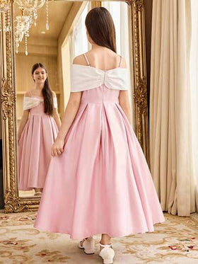 SHEIN فستان كاجوال محبوك بألوان متباينة للفتيات المراهقات