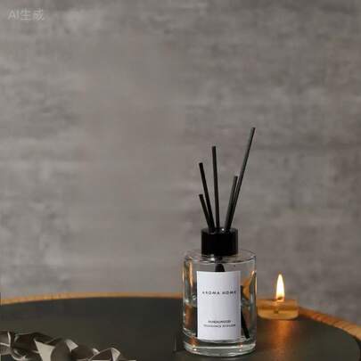 1 قطعة مجموعة موزع الروائح AROMA HOME - زجاجة زجاجية أنيقة مع عيدان سوداء لرائحة دائمة في المنزل، هدية معطرة بدون لهب للفنادق والاستخدام المنزلي