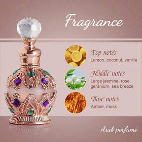 زيت عطر نسائي فاخر برائحة الياسمين الزهرية، كرة تدحرج خالية من الكحول، بطراز دبي/السعودي العربي الشرقي، تصميم زجاجة أنيق راقي، رائحة طبيعية وطازجة دائمة، تعزز السحر والأناقة، إعادة التطبيق محمولة، رائحة فريدة، هدية عيد موصى بها