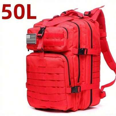 حقيبة ظهر تكتيكية للجيش 45 لتر حقيبة هجوم عسكرية كبيرة للرجال، حقيبة هروب لمدة 3 أيام Molle لرحلات التخييم والرياضة الخارجية، لون كاكي