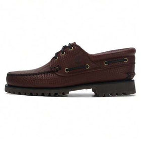 Timberland بوت قارب أصلي، بني متوسط، جلد كامل الحبة، بوت رجالية، بوت كاجوال منخفضة القمة مريحة للاستخدام اليومي، A2PDQEM4