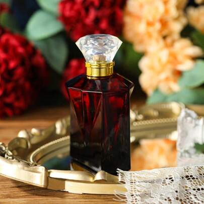 زجاجة معطر هواء فاخرة بشكل ماسي بسعة 100 مل، رائحة وردية طويلة الأمد، عطر طبيعي مميز، منعش ومريح، يعزز الأناقة، هدية مثالية لعيد الحب، عطر فاخر عالي الجودة، خيار مثالي للهدايا اليومية
