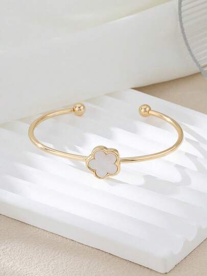 سوار معدني بسيط على شكل شبيه بورقة البرسيم قابل للتعديل، مناسب للارتداء اليومي، الحفلات، رحلات الشاطئ، إكسسوارات نسائية للشاطئ