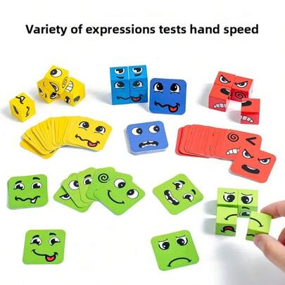 مكعب وجه متغير التعبير، لعبة تفاعلية للعائلة والأصدقاء، لتخفيف التوتر وتنمية الذكاء