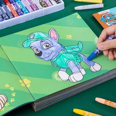 Paw Patrol كتاب تلوين بطبعة باترول الأبطال 1 قطعة، كتاب تلوين للأطفال من عمر 3 إلى 6 سنوات، لعبة رسم للأطفال الحضانة، هدية عيد مثالية (طراز عشوائي)