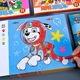 Paw Patrol كتاب تلوين بطبعة باترول الأبطال 1 قطعة، كتاب تلوين للأطفال من عمر 3 إلى 6 سنوات، لعبة رسم للأطفال الحضانة، هدية عيد مثالية (طراز عشوائي)