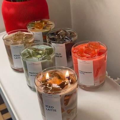 شمع شمع الصويا المعطر بالقهوة والماتشا، مدة الاحتراق 12-28 ساعة، مناسب للاسترخاء المنزلي، الديكور الداخلي، أفكار هدايا العطلات، ديكور الزفاف، قطعة مركزية لطاولة الطعام، هدية إبداعية