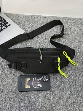 حقيبة خصر مع حروف شخصية ملونة، يمكن ارتداؤها كحقيبة خصر أو حمل مستحضرات التجميل والهاتف والضروريات اليومية