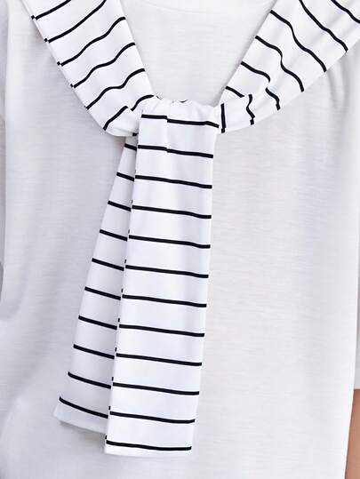 SHEIN Little Byeori 3 قطع مجموعة قميص وشورت كاجوال فضفاض بياقة شال للأولاد المراهقين