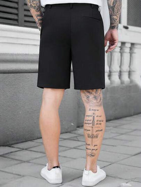 Manfinity CasualCool شورت كاجوال للرجال موديل جديد، قماش أسود مريح، بتصميم إنس، إطلالة عصرية، جيوب مريحة، متعدد الاستخدامات، مناسب للارتداء اليومي، إطلالة صيفية، نزهة كاجوال وتواعد، شورت كاجوال، عنصر أساسي للهدايا للصديق أو الزوج، طراز Y2K