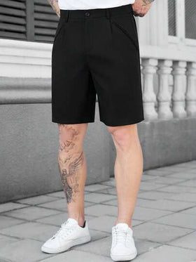 Manfinity CasualCool شورت كاجوال للرجال موديل جديد، قماش أسود مريح، بتصميم إنس، إطلالة عصرية، جيوب مريحة، متعدد الاستخدامات، مناسب للارتداء اليومي، إطلالة صيفية، نزهة كاجوال وتواعد، شورت كاجوال، عنصر أساسي للهدايا للصديق أو الزوج، طراز Y2K