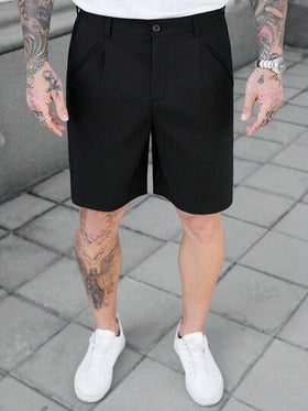 Manfinity CasualCool شورت كاجوال للرجال موديل جديد، قماش أسود مريح، بتصميم إنس، إطلالة عصرية، جيوب مريحة، متعدد الاستخدامات، مناسب للارتداء اليومي، إطلالة صيفية، نزهة كاجوال وتواعد، شورت كاجوال، عنصر أساسي للهدايا للصديق أو الزوج، طراز Y2K