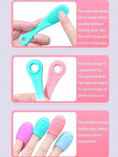 3 فرش أصابع أنف من السيليكون | أداة إزالة الرؤوس السوداء ومنظف المسام | فرشاة تقشير وتنظيف الوجه اللينة للتنظيف العميق للبشرة، تدليك العين، غسل فرشاة المكياج | أداة العناية بالبشرة - ألوان عشوائية
