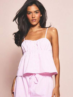 MISSGUIDED بيجامة نسائية مكونة من قميص كامي وبنطلون واسع الساق بطبعة الجينجهام، ملابس نوم وملابس منزلية مجموعة متناسقة من قطعتين، صيفية
