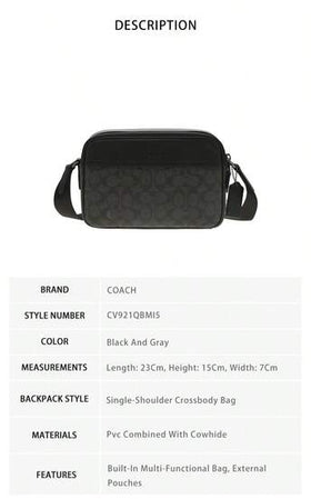 Coach حقيبة كروس بادي رجالية ذات كتف واحد مطبوعة من CV921QBMI5