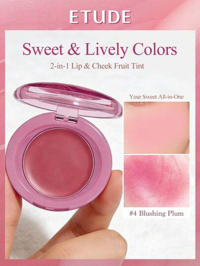 ETUDE HOUSE صبغة خدود وشفاه بنكهة الفاكهة 2.3 جرام - بلسم كريمي 2 في 1 | تأثير أحمر خدود مائي، طويل الأمد، مكياج كوري متدرج اللون