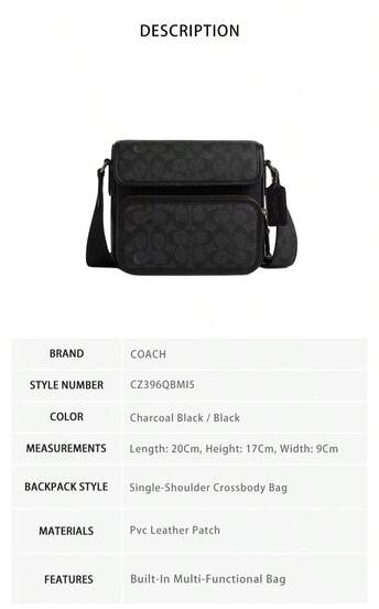 Coach حقيبة كروس بادي رجالية ذات كتف واحد مطبوعة من CZ396QBMI5