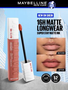 Maybelline سوبرستاي ماتي إنك 65 سيدكتريس - أحمر شفاه ماتي، أحمر شفاه عصري، مايبيلين، 0.17 أونصة/5 مل - أحمر شفاه ماتي، لمعة الشفاه، طويل الأمد