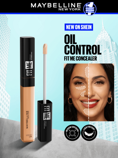Maybelline مخفي أنسيل فيت مي، لون كراميل 40، مخفي مرطب متعدد الاستخدامات، 0.23 أونصة/6.8 مل - مخفي، مرطب، طويل الأمد، قاعدة مكياج