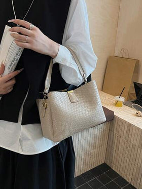 حقيبة نسائية جلدية من البولي يوريثان ذات حزام عريض أنيقة وعصرية