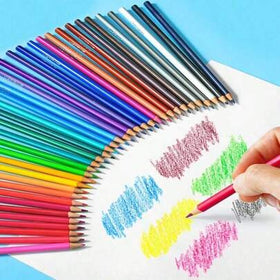 مجموعة أقلام رصاص ملونة خشبية مصنوعة من الزيت 12/24 قطعة متنوعة، أدوات رسم وتلوين للطلاب والمكتب والمدرسة والرسم التخطيطي والأقلام والقرطاسية والأولاد والبنات ولوازم المدرسة، عودة إلى المدرسة، ديكور عيد الميلاد