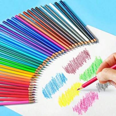 مجموعة أقلام رصاص ملونة خشبية مصنوعة من الزيت 12/24 قطعة متنوعة، أدوات رسم وتلوين للطلاب والمكتب والمدرسة والرسم التخطيطي والأقلام والقرطاسية والأولاد والبنات ولوازم المدرسة، عودة إلى المدرسة، ديكور عيد الميلاد