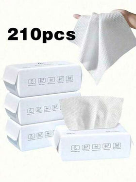 210 قطعة من المناديل الورقية القابلة للسحب، مساحة 20*15 سم، مناديل ناعمة وجافة للغسيل والتجفيف، مناديل تنظيف، منتجات العناية بالبشرة ووسادات إزالة المكياج، مناديل وجه سميكة وكبيرة الحجم، مناديل إزالة المكياج ناعمة، نوع جاف، اكسسوارات إزالة المكياج والع...