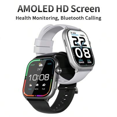ساعة ذكية Lenovo 2025 الجديدة لنظامي أندرويد وآي أو إس Fit F101، شاشة AMOLED عالية الدقة 1.96 بوصة، تدعم مراقبة معدل ضربات القلب، والاتصال عبر البلوتوث وغيرها من الوظائف