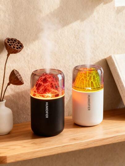 زجاجة رذاذ مرطب بركاني ملون سعة 180 مل، يعمل بالطاقة USB، 2 وضع تشغيل، إضاءة LED 7 ألوان، إيقاف تلقائي، رذاذ هادئ، معطر هواء، جهاز تبخير العطور، مناسب لديكور الغرفة والمكتب وغرفة المعيشة والمكتب والسيارة، هدية رائعة للسيدات