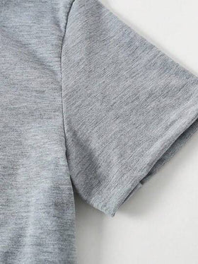 SHEIN Sparklyn مجموعة بقطعتين لفتيات، تي شيرت بطباعة رسومات وسروال ليغينغز بفيونكة، ملابس كاجوال أنيقة مريحة للارتداء اليومي في الصيف والخريف