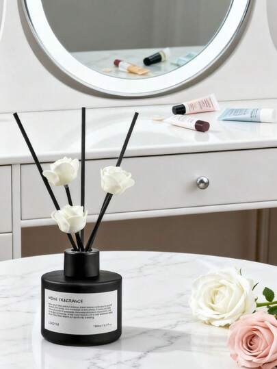 100 مل عطر منزلي بدون لهب/زيت أساسي/عطور/موزع، رائحة طويلة الأمد، يخلق عطر منزلي لغرفة النوم والحمام وغرفة المعيشة. هدية عيد الميلاد/عيد الحب (عصي رائحة عشوائية) (زجاجة سوداء مطفأة/شفافة)