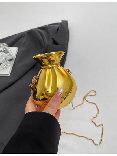 حقيبة دلو أكريليك جديدة للنساء، حقيبة كروس سلسلة، عصرية ومتعددة الاستخدامات بشعور راقي، حقيبة صغيرة