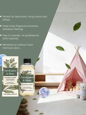 زيت عطري 100 مل من الأوكالبتوس والطحالب ذو رائحة خشبية منعشة. مناسب لمعطر الهواء المنزلي. موزع عطري لطيف وأنيق - زيت موزع عطر الأوكالبتوس والطحالب 100 مل - رائحة خشبية منعشة لتنقية وتعطير الهواء المنزلي - هدية منزلية، هدية عيد!