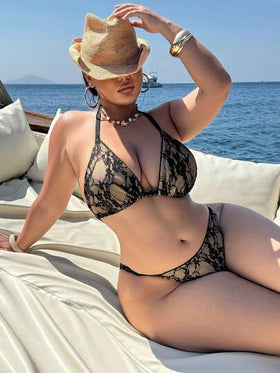 Swim SXY مجموعة ملابس سباحة نسائية ملونة وأنيقة بتصميم الكشكشة والتطريز، مناسبة للمقاسات الكبيرة، مثالية للعطلات على الشاطئ