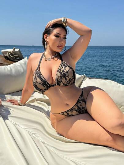 Swim SXY مجموعة ملابس سباحة نسائية ملونة وأنيقة بتصميم الكشكشة والتطريز، مناسبة للمقاسات الكبيرة، مثالية للعطلات على الشاطئ
